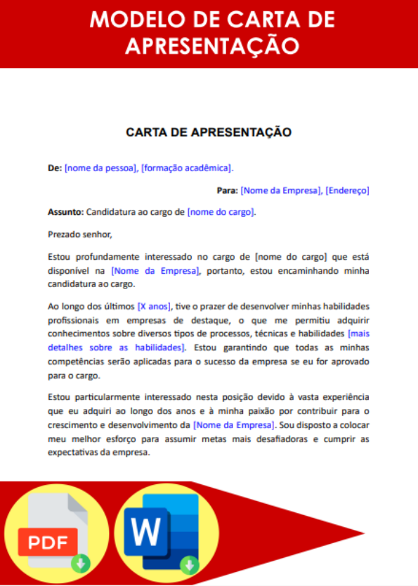 ▷ Modelo de Carta de apresentação » Formato Word