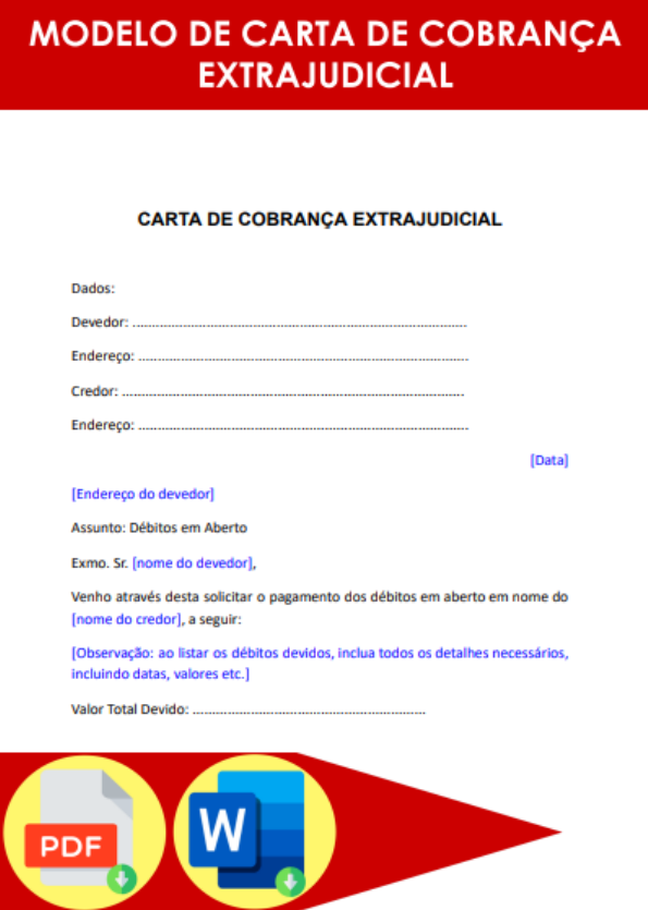 Modelo De Carta De Cobrança Extrajudicial Formato Word 9281